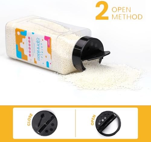 White Nonpareils Sprinkles, Food Grade 1.54 LB Bulk, Sujoygar, White Sprinkles for Cake Decorating, Cupcake, Ice cream, Chocolate