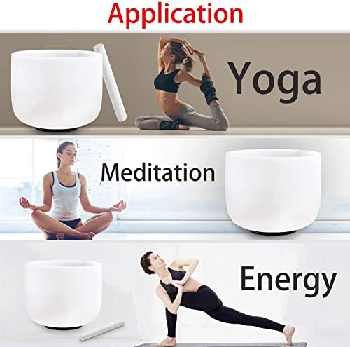 RYAN DVAN 432hz Crystal Singing Bowl Set of 3, 6" B Crown 8" F Heart 10" G Throat with Travel Case, Suede Striker - Sound Bowl for Chakra Healing, Meditation, Yoga, Reiki, Stress Relief Mindfulness