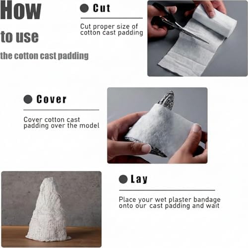 Nuanchu 12 Rolls Medical Cotton Cast Padding Roll Individual Pack Soft Plaster Cloth Gauze Roll Undercast Padding Wrap Bandage for Halloween Bandage Art Body Casts Mask Making Craft(2 Inch X 8.8 ft)