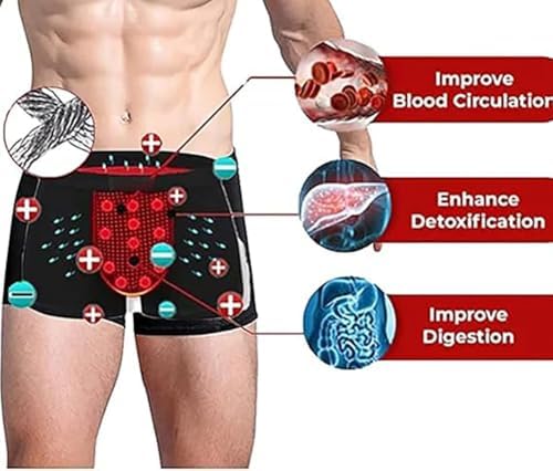 3 Packs Magnetic Therapy Energetic Underwear, Tourmaline Fiber Men Pants, Improving Male Power Boxer Briefs (3pcs,5XL)