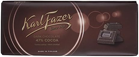 10 Bars x 200g of Karl Fazer - Original - Finnish - Dark Chocolate - 47% Cocoa