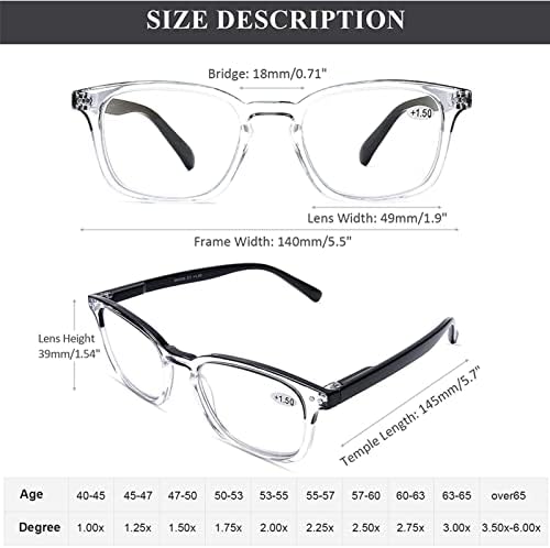 AQWANO 4 Pack Computer Reading Glasses Blue Light Filter Readers Glare Glasses for Men Women