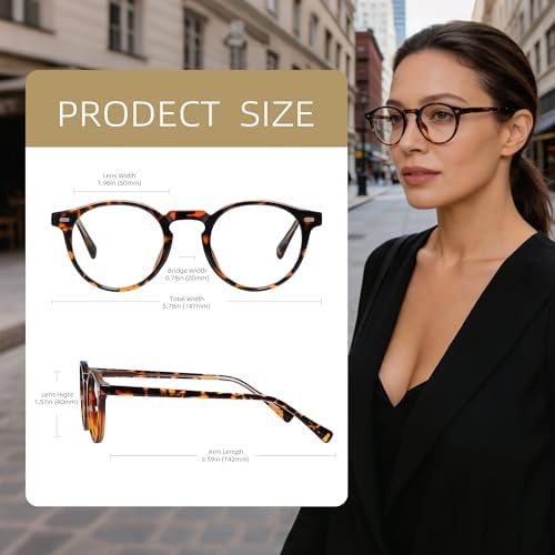 Classic Round Reading Glasses for Women Men - Heritage - Blue Light Blocking Lenses