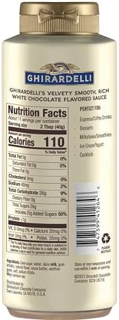 Ghirardelli White Chocolate Flavored Sauce Squeeze Bottle, 16 oz (Pack of 2)