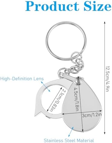 2Pcs Pocket Magnifying Glass, 30X Small Magnifying Glass, Mini Handheld Pocket Magnifier, Folding Jeweler’s Loupe with Keychain for Reading Coins Hobby Travel