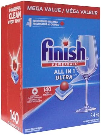 Finish Powerball Automatic Dishwasher Detergent, All in 1 Ultra Powerful Clean, 2.4 KG - 140 Tabs