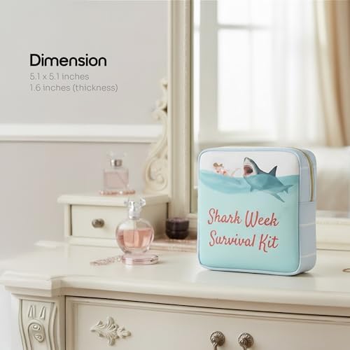 Period Pouch – Compact, Stylish, Discreet Period Bag For School with Waterproof Lining Fits Pads & Tampons, Cute Pad Bag for Teens, Travel, School, Girls Period Kit