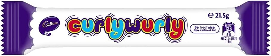 Cadbury Curly Wurly British Chocolate Bar 21.5g x 10 Bar