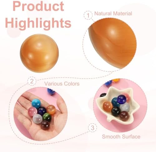 uxcell 3 Pcs Crystal Sphere, 20mm Natural Gemstone Sphere Mini Natural Quartz Ball Collection Polished Hand Carved Crystal Ball Bulk for Living Room Bedroom Garden Office, Orange