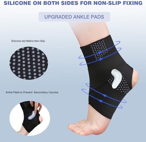 Upgraded Ankle Brace, Ankle Sprain, Tendonitis and Arthritis Foot Brace, Adjustable Breathable Compression Ankle Brace, Ankle Support Stabilizer Wrap (Men's 5-7/Women's 6-8)