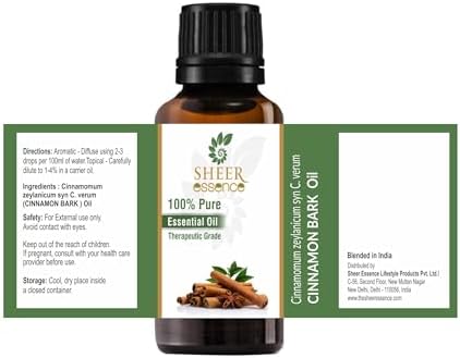 Essential Oils 4oz - 100% Pure and Natural - Therapeutic Grade Oil - Huge 4 Fluid Ounces Bottle with Premium Glass Dropper (Cinnamon Bark Oil)