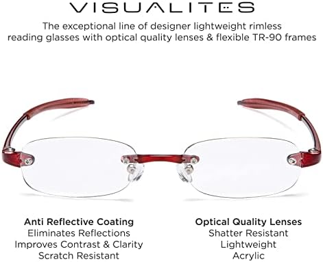 Visualites Lightweight Oval Rimless Reading Glasses for Men and Women - Model - VIS 5
