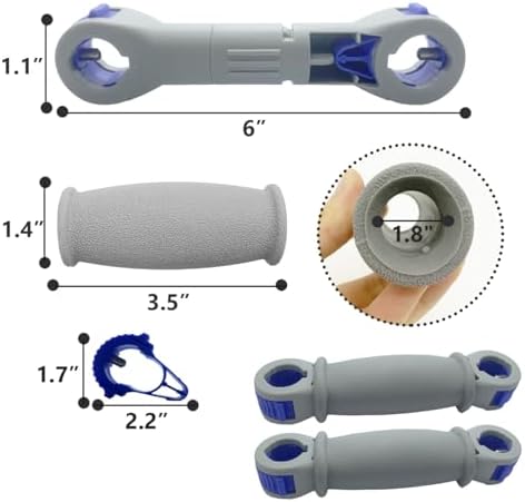 Crutch Solid Hand Grips Kits - Replacement Cane Crutch Handgrips, Adjust Aluminum Crutch, 2 Pcs
