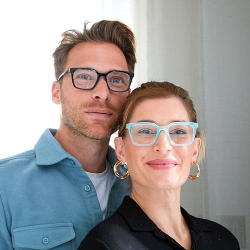 OPULIZE KOI Reading glasses and Reading sunglasses for Women Men,Scratch Resistant Large Rectangular frame with spring Hinges, Black, Blue, Grey, Clear, Black +2 (Pack of 5)