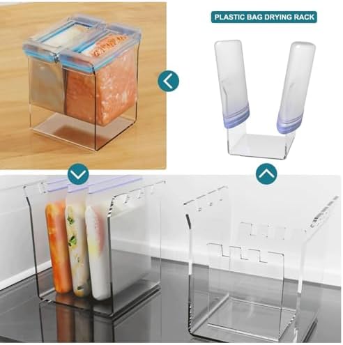 Tyenaza Ziplock Bag Holder, Baggy Rack Holder for Food Prep Bag Freezer Bag Space Saving Food Storage Bag Stand