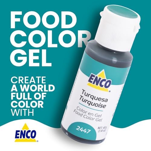 ENCO Food Coloring Gel Turquoise 1.41 oz (40g) Concentrated, Vegan