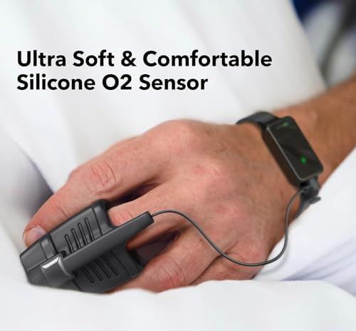 SleepO2 Wrist Recording Pulse Oximeter by EMAY | Continuous Pulse Oximeter to Record Blood Oxygen Saturation and Pulse Rate Overnight | Export Sleep Report & Raw Data
