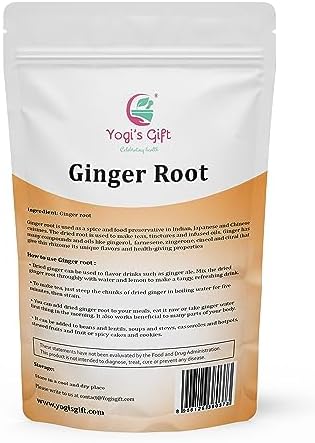 Dried Ginger Root 1 LB (16 Oz)| Cut and Sifted Dried Ginger Pieces | As Spicy as Fresh Ginger | Flavourful Indian Spice |100% Pure and Natural For Making Flavourful Tea | By Yogi's Gift®