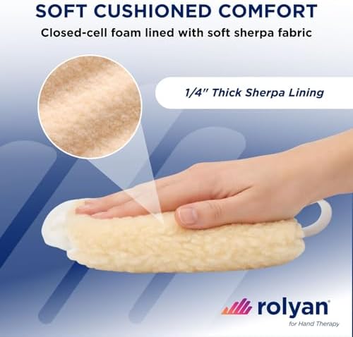 Rolyan – Palm Protector – Right Hand – Finger Separator Glove – Single Pack, Soft Padded Palm Guard for Hand Contractures and Finger Spasticity, Lightweight Hand Protector, Washable