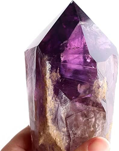 Amethyst Rough Stone 1PC Natural Large Raw Amethyst Magic Wand Scepter Crystal Column Point Purple Stones Mineral Specimen Home Decor Ornaments (Size : L)