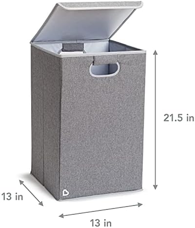 Munchkin Laundry Hamper for Baby and Kids, Collapsible Nursery Organizer with Lid, Grey