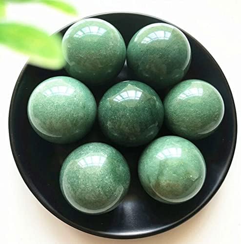Natural Healing Crystal Balls Rock Stone Sphere 2.36" Chakra Crystal Ball with Wood Stand for Decorative Ball, Witchcraft Divination, Mineral Specimens,Aventurine