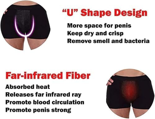 Set of 3 Men's Enlargement Underwear with Health Care Magnetic Therapy for Rapid Increase, Men's Boxer Briefs Improving Male Power (Black-3pcs,5XL)