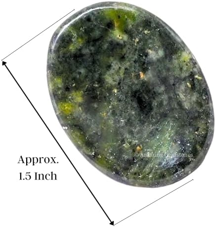 Amazing Gemstone Green Jade Worry Stone Crystals and Healing Stones - Worry Stones for Stress Relief Gifts - Piedra Crystal Fidget for Meditation - Unique Stocking Stuffers and Birthday Gifts