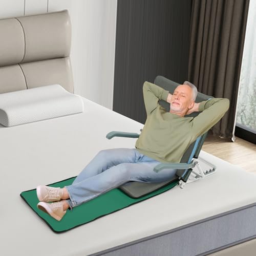 Adjustable Lifting Bed Backrest w/Armrest, Folding Rest Sitting up, Adjusted in 5 Positions (20°~75°), Multifunction Portable Backrest Support for Elderly