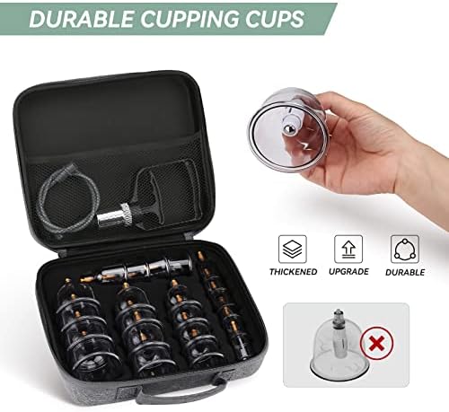 Cupping Set Professional Chinese Acupoint Cupping Therapy Sets Portable, Suction Hijama Cupping Set with Vacuum Magnetic Pump Cellulite Cupping Massage Kit 22-Cup Travel Case