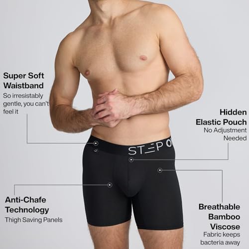 STEP ONE Mens Boxer Briefs, Underwear for Men Pack of 5, Anti Chafing Mens Underwear, Comfortable Moisture-Wicking Boxers