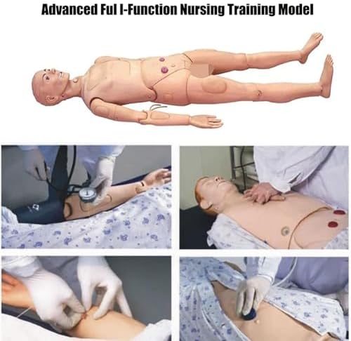 170cm Life Size Patient Professional Care Manikin Training CPR Simulator Basic Geri Nursing Skills Geriatric Human Model Mannequin Full Body for Students Education Teaching Medical Training Skills