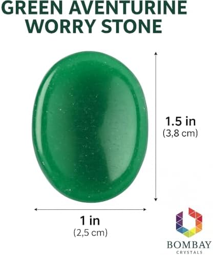 Green Aventurine Worry Stone – Natural Polished Thumb Palm Crystal for Meditation, Pocket Stone for Relaxation & Reiki