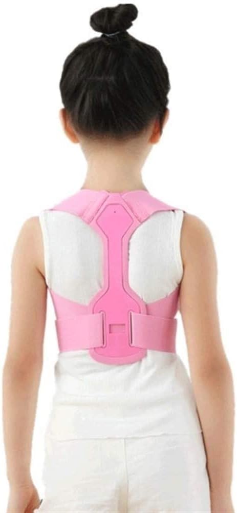 Posture Corrector Children Kid Shoulder Back Brace Support Adjustable Magnetic Posture Corrector Spine Lumbar Support Brace Belt Back Posture (Color : Pink, Size : Medium)