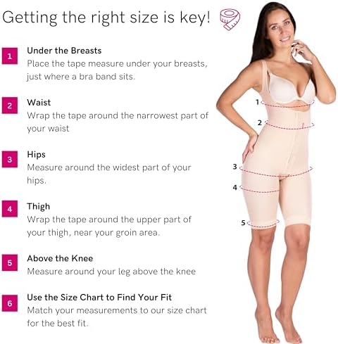 LIPOELASTIC VF Body Variant – Liposuction Compression Garment, Postpartum Belly Binder, Full Body Girdle for Women (Black, M)