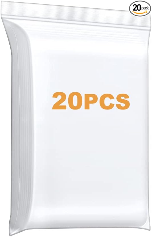 8" x 10" Thick 4 Mil Clear Zip Poly Lock Plastic Bags Seal Reclosable Zip Bag Heavy-Duty Photo Cards Envelopes Snacks Candies Storage Zipper Bags -20 Pack
