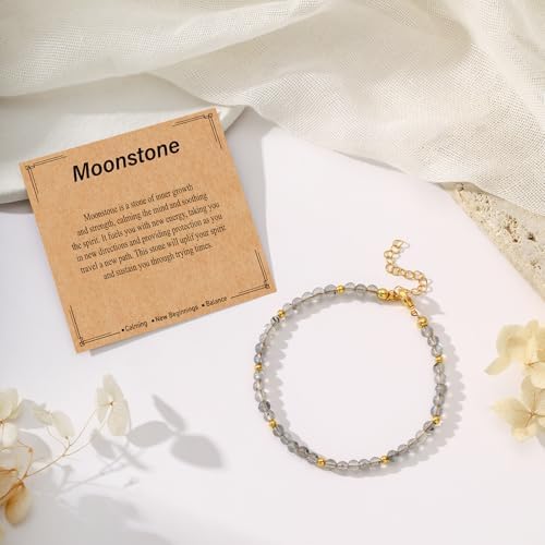 Natural Healing Crystal Bracelet for Women, Anxiety Relief Healthy Pregnancy Triple Protection Citrine Jewelry Gift for Friends Daughter Sister Mom Colleague