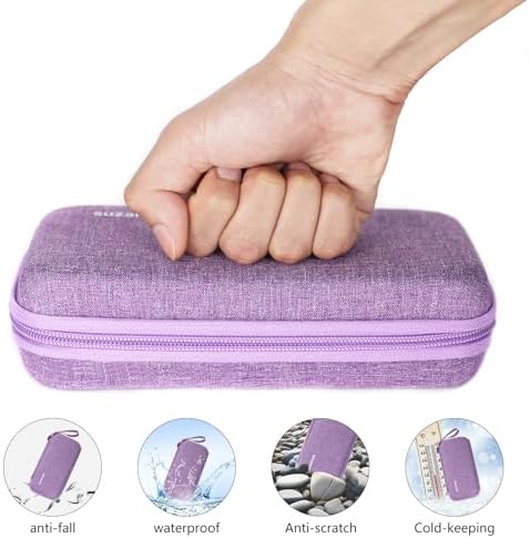 suzamed Insulin Cooler Travel Case,EVA Insulation Travel Medicine Kit with 2 Ice Packs for Diabetes Care,Insulin Pen and Other Diabetic Supplies (Purple)