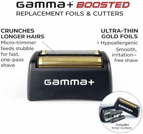 GAMMA+ Replacement Gold Titanium Foil Head Compatible with Gamma+ Boosted Shaver