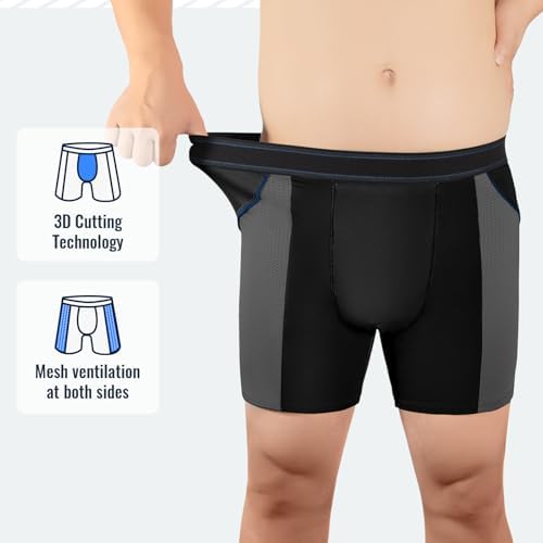 Carer Mens Incontinence Underwear Washable Incontinence Underwear for Men 80ml Absorbency Reusable Leak Proof Underwear for Men Bladder Leak Protection Urinary Incontinence Boxer Shorts Black M