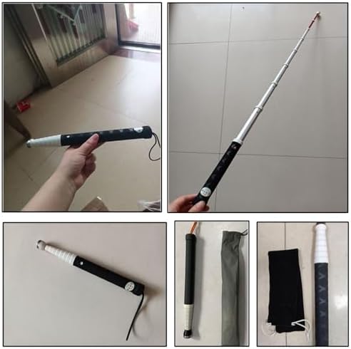 Telescopic Blind Cane - Titanium Alloy Folding Climber Cane That, for The Blind or Visually Impaire, Lnclude Nylon Bag + Optional Crutch tip(C,138cm/54.3in)