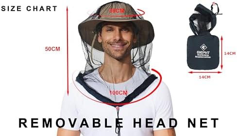 2 Pack Mosquito Head Net Mesh for Hiking & Outdoors,Bug Face Netting over Hat Adults Gnat Fly Insect Midge Protection