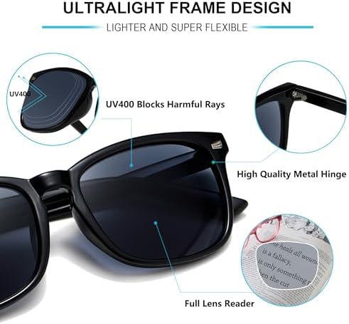 3 Pack Reader Sunglasses For Women Classic Retro Reading Sunglasses UV400 With Metal Hinge