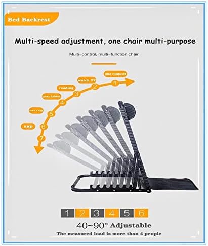 Bed Backrest Support Bed Chair - Adjustable Back Rest Sit Up Reading Seating, 6 Degree Sit-up Stand Beach Comfy Travel, Bed Wedge Pillow Gaming Chair Gift for Elderly