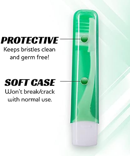 Lingito Mini Toothbrush with Cover - Camping & Travel Size, Adult Kit (6 Pack)