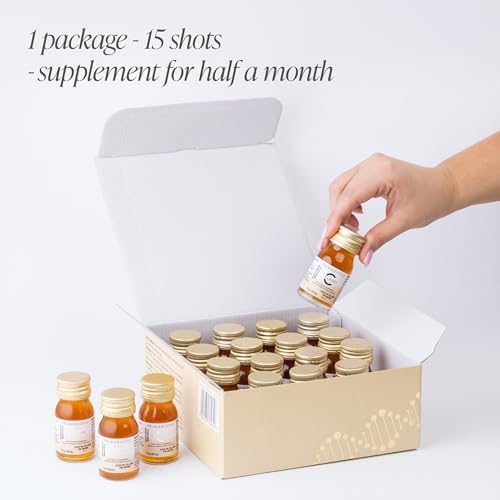 PRIMABIOTIC Liquid Collagen - Hydrolyzed Collagen 10,000 mg per Serving with 12 Vitamins - Gluten Free - Peach Flavor - Pack of 15 x 1 fl oz (30 mL) Bottles
