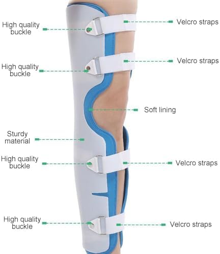 Unisex Knee Splint, Soft Lining Knee Immobilizer for Men Women, Adjustable Post Op Rom Knee Brace for Recovery Acl, Pcl, Mcl, Meniscus Tear and Fracture,S(150-160cm)