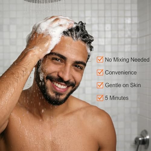 Black Beard Dye Shampoo for Men 5 Minute Gray Coverage with Argan & Coconut Oil, No-Mess Formula, Lasts 5 Weeks, 200ML (Beard & Mustache)