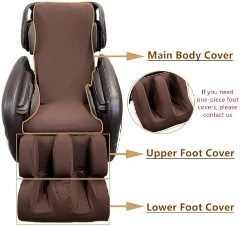 Massage Chair Cover,Full Body Massage Chair Cover-Shiatsu Slipcover Recliner Chair Cover,Universal Washable Stretch Fabric Armchair Slipcovers,Dust Protection Sofa Covers (Black, A- Foot)