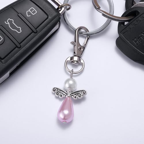 Travel Guardian Angel Charm Keychain, Safe Travels Good Luck Charm, Travel Gift for Traveler, Adventure Blessing Accessory